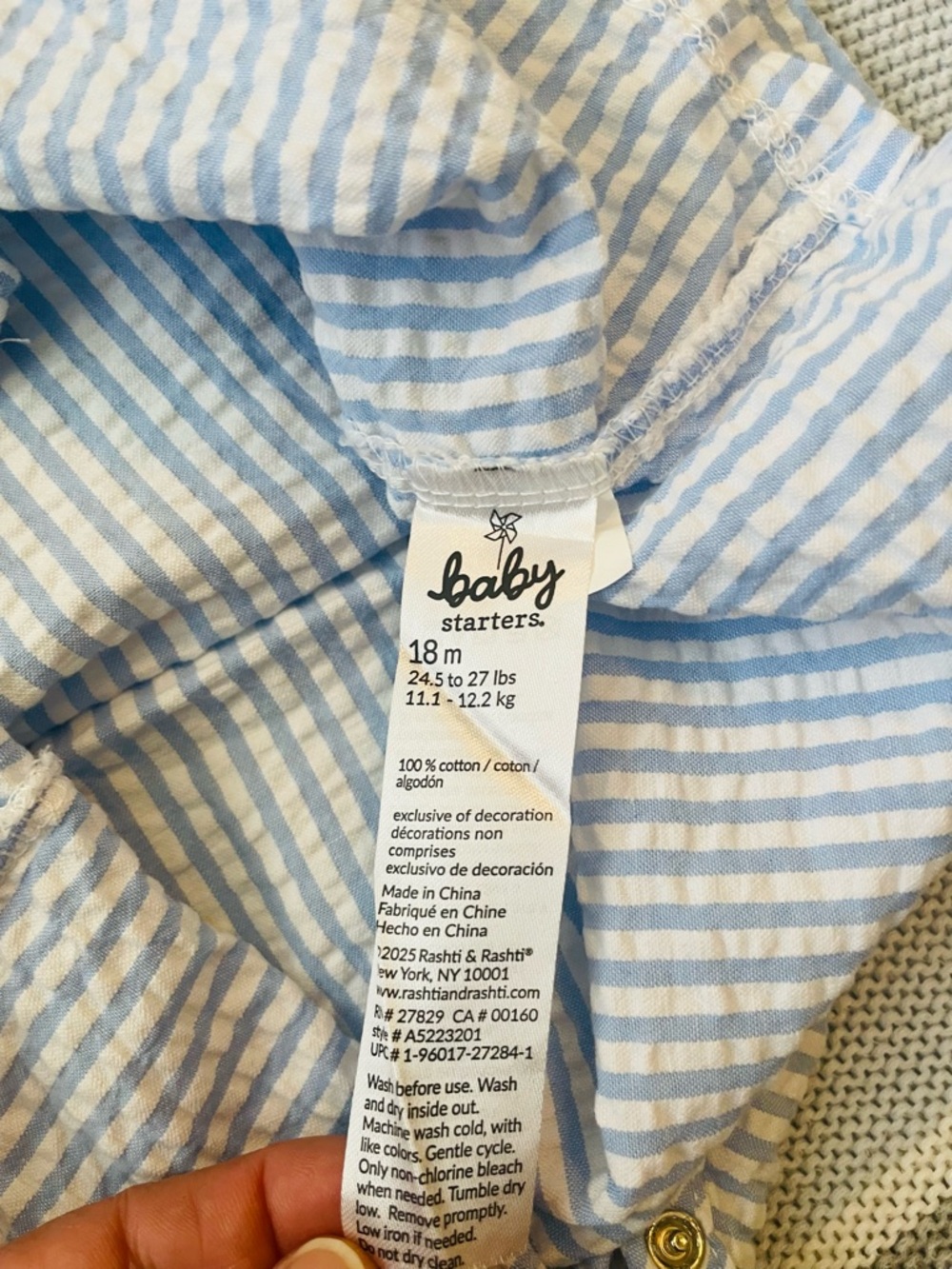 Baby Starters Baby Boys 2-Pc. Shortall & Crown 1st Birthday Set 18 Months - Picture 8 of 8
